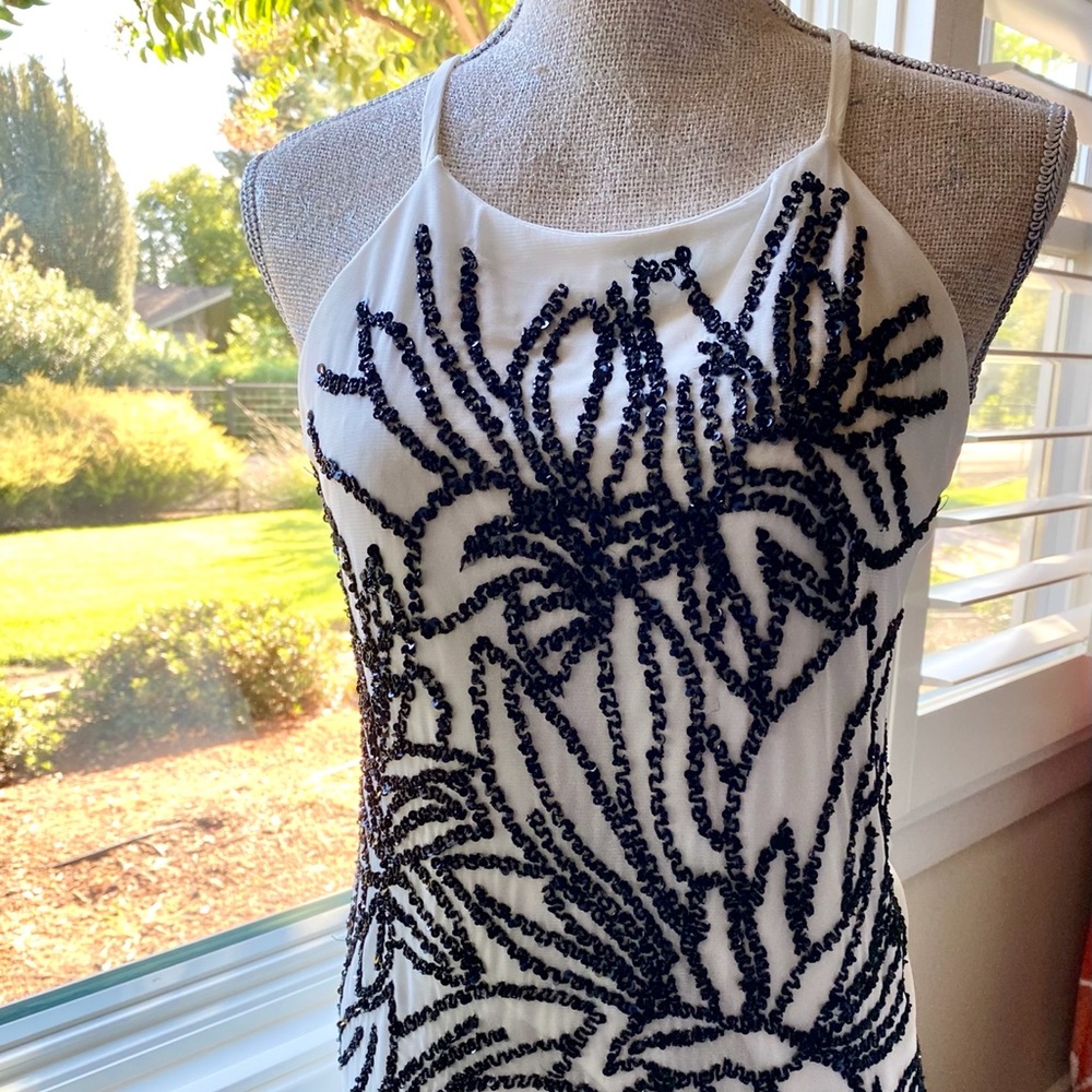 WHBM Cream & Sequin Top Sz. M